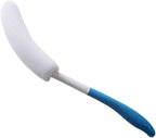 MagiDeal Vinyl Quote Me Long Anti-Slip Curve Handled Bath Body Brush, Easy Reach for Seniors, Suitable for Elderly/Pregnant Aid Bathing & Shower, Blue, 15.35"