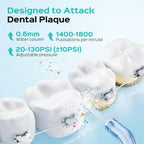 COSLUS C51 Portable Water Flosser for Teeth: 3 Modes & 6 Pressure Settings with Jet Mode Water Dental Pick for Orthodontic, Braces, Sensitive Gums, Compact for Travel, 300ML for Multiple Users, White
