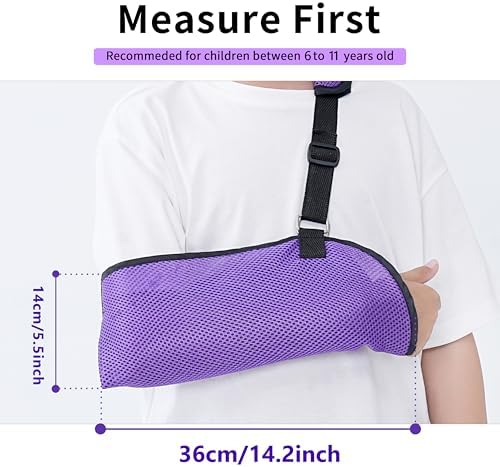 Solmyr Arm Sling for Kids, Arm Brace for Broken Fractured Bones Elbow Wrist Support, Arm Support Sling Shoulder Immobilizer for Children Shoulder Injury, Suit for Left and Right Arms, 6-11Ages Boy and Girl