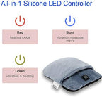 Electric Heated Foot Warmer with Massage,Vibration and Heating,Soft Plush Fabric & USB Fast Heating Pad for Women and Men,Relieve Foot Pain Soreness