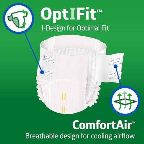 FitRight Ultra Adult Diapers, Disposable Incontinence Briefs, Leak-Proof Diaper, Absorbent Briefs For Men and Women, Maximum Protection, Medium, 32 – 44 in, 20 briefs per bag