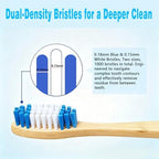 Bamboo Toothbrushes, 2-in-1 Soft & Medium Bristles Scientifically Arranged for Deep Cleaning, BPA-Free Biodegradable, 10-Pack for Adults, Ideal for Home & Travel