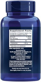 Life Extension L-Glutamine Powder, Amino Acid, Supports Muscle Health and Immune Health, Gluten-Free, Non-GMO, Vegetarian, 100 Grams