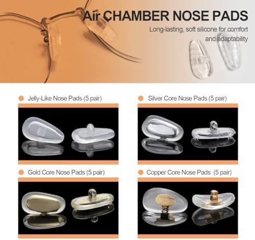 Glasses Nose Pads Replacement and Repair Kit, 25 Pairs Ultra Soft Silicone Nose Pads for Glasses, Non-Slip Eyeglass Nose Pads, Universal Fit Comfort Nose Pads Reduce Pain,Prevent Slipping