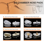 Glasses Nose Pads Replacement and Repair Kit, 25 Pairs Ultra Soft Silicone Nose Pads for Glasses, Non-Slip Eyeglass Nose Pads, Universal Fit Comfort Nose Pads Reduce Pain,Prevent Slipping