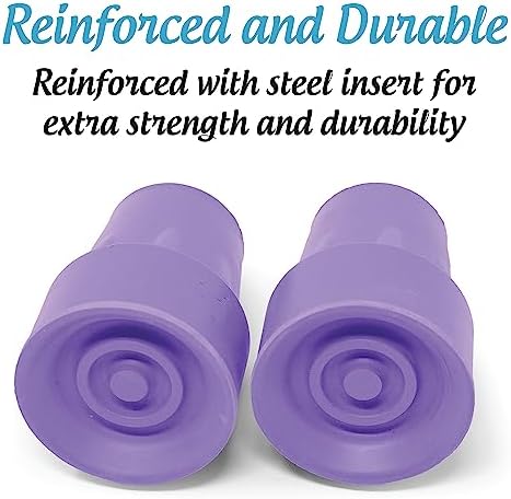 Crutch Comfort by Top Glides: Steel-Reinforced 7/8" Crutch Tips - 1 Pair