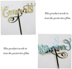 12 Pcs Congrats Cake Topper,Gold Acrylic Celebration Cake Topper,Congrats Grad/Birthday/Wedding/Anniversary/Engagement/Retirement/Graduation Party Decoration Supplies