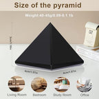 Natural Obsidian Healing Crystal Pyramid Sculpture Sacred Geometry Energy Generator for Meditation Spiritual Growth Chakra Balancing Feng Shui Home Office Decor Handcrafted Quartz Manifestation
