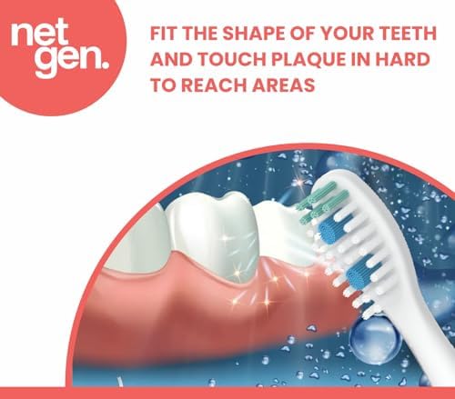 Replacement Sonic Toothbrush Heads | Soft and Comfortable Electronic Brush | Compatible with All NetGen Toothbrush Models | White - Pack of 2