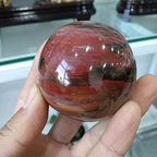 1Pc Red Rose Petrified Wood Sphere Dia 60mm Agate Quartz Crystal Ball Stone for Home Office Decor