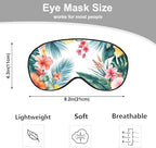 Beautiful Floral Silk Sleep Mask Spring Summer Tropical Flowers Palm Leaves Exotic Soft Eye Shade Cover for Men Women Boy Girl Airplane Travel