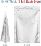 100pcs 2 QUART Mylar Bags for Food Storage - Thick 10 Mil - 8"x12" Stand Up Zipper Pouches Bags, Resealable and Heat Sealable Vacuum Sealing Bag for Long Term Food Storage