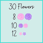 Lavender Dreams Icing Flowers by Simply Sucré | Edible Flowers| Edible Roses| Purple Flowers | Icing Flowers | Sprinkle Mix | Cake Sprinkles | Pink Flowers | Bulk Sprinkles (30 Count)