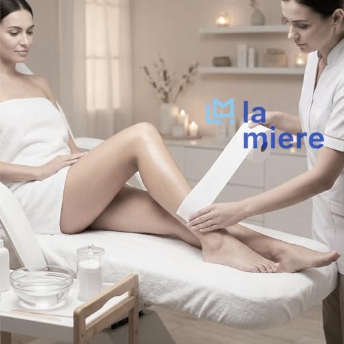 LA MIERE Non-Woven Epilating Roll for Body and Facial Hair Removal, Tear-Resistant, Lint-Free, 3” x 100 Yards, White