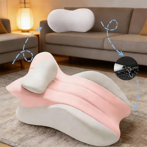 Memory Foam Wedge Pillow for Adults,Couples Pillow with Removable Cover for Sleeping Sitting Up Prone Reading Back & Knee Support Leg Elevation Back, Neck, and Leg Pain Relief(Black)