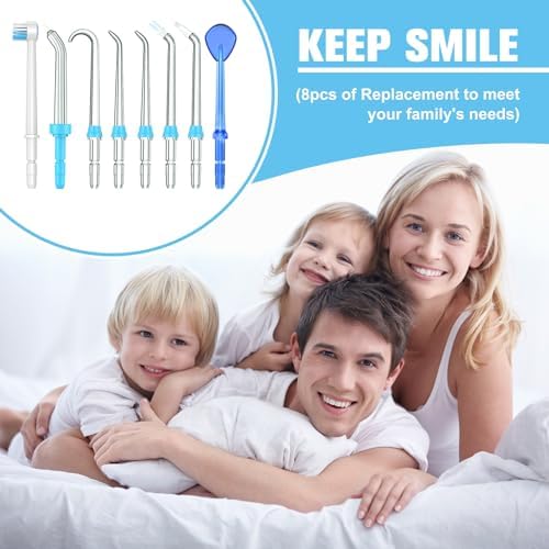 Replacement Tips for Waterpik Water Flosser,Replacement Classic Jet Tips Compatible with Waterpik Oral Irrigator,Replacement Brush Heads for Water pik,8 Pcs Replacement Parts for Water pik