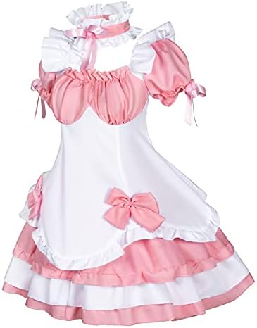 Anime French Maid Lolita Fancy Queen Princess Dress Cosplay Costume Furry Cat Ear Gloves Socks Set