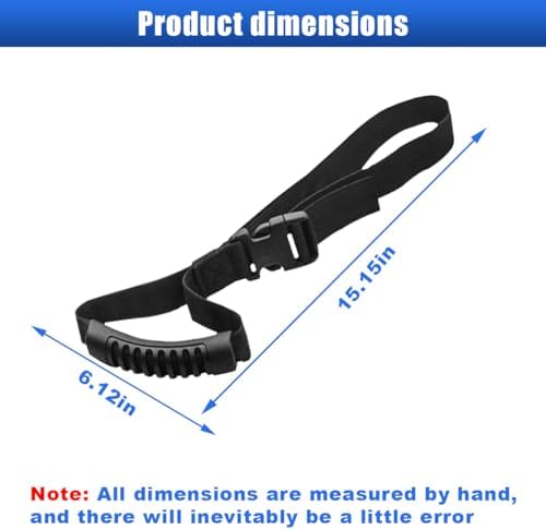 Car Grab Handle, Adjustable Standing Aid Safety Handle, Portable Vehicle Nylon Grip Handle for Elderly Disabled, Vehicle Support Grab Bar Mobility Assist Device for Car Truck Van (Black, 2PCS)