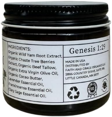 Wild Yam Tallow, Made with Organic ingredients, without beeswax, hand crafted in the USA