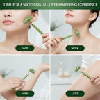 Jade Roller and Gua Sha Set for Face & Body – 4-Piece Authentic Jade Facial Roller Kit with Jade Eye Roller and Gua Sha Facial Tools for Sculpting,Puffiness Reduction, Lymphatic Drainage & Spa Massage