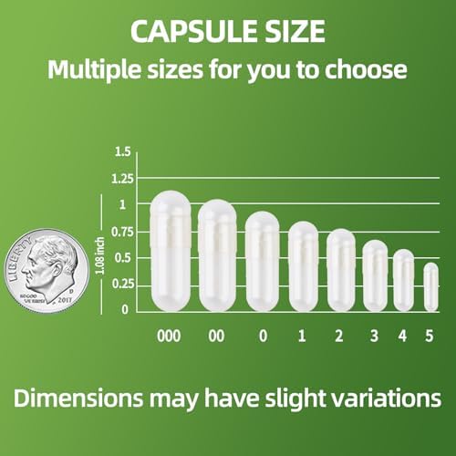 Size 3 Gelatin Empty Capsules - 100 Count Clear Empty Pill Capsules, Fillable Empty Gel Capsule for Homemade Vitamins & Powders, Easy for DIY Supplements