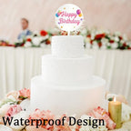 2 Pieces 6 Inch Acrylic Cake Topper Blank Round Clear DIY Birthday Cake Topper for Birthday Custom Wedding Festival Party
