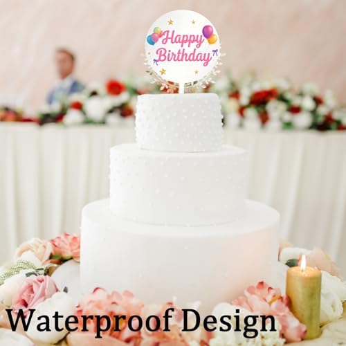 2 Pieces 6 Inch Acrylic Cake Topper Blank Round Clear DIY Birthday Cake Topper for Birthday Custom Wedding Festival Party