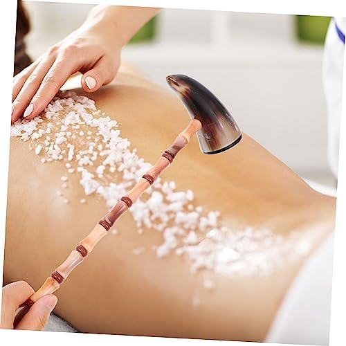 Hand Held Back Massager Stick Ox Horn Scratcher Tool for Body Relaxation