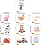 60 PCS Edible Farm Animal Cupcake Toppers Farm Animal Cake Decorations Farm Animals Cupcake Picks Edible Farm Birthday Party Decorations for Farm Animal Theme Baby Shower Birthday Party Supplies