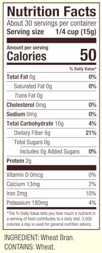 Bob's Red Mill Wheat Bran, 16oz (Pack of 4) - Non GMO, Vegan, Kosher