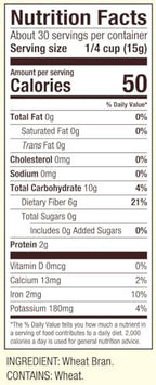 Bob's Red Mill Wheat Bran, 16oz (Pack of 4) - Non GMO, Vegan, Kosher
