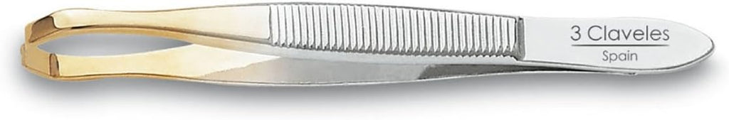 3 Claveles 12234 Pinza DEPILAR Crab, Gold Tip 8 cm