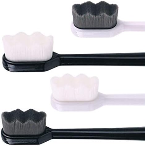 Extra Soft Toothbrush for Sensitive Gums and Teeth with 20,000 Ultra Soft Bristles. Micro-Nano Toothbrush. Excellent Cleaning Effect (2 Pack) (White Wave Bristle)