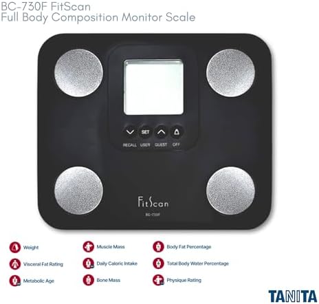FitScan BC-730F FitScan InBody Scale - Japan Technology Compact Digital Body Composition Monitor with BMI, Fat, Muscle Mass, Metabolism Tracker - User Friendly & Accurate