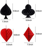 Casino Party Decoration,Poker Party Decoration,Honeycomb Paper Garland for Casino Las Vegas Themed Birthday Party,Game Night Party Ceiling Hangings Cards Bingo Poker Card Party (8)