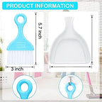 CHENGU 3 Pcs Mini Dustpan Set Brush for Table Whisk Brooms Small Dustpan Broom Set Mini Dust Pans with Brush Tiny Cleaning Table Sweep for Car Desk Keyboard Countertop Nest