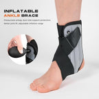 Inflatable Ankle Brace with Dual Airbag Support, Adjustable Compression Elastic Cross Straps for Sprains, Minor Injuries, Lightweight Breathable Design