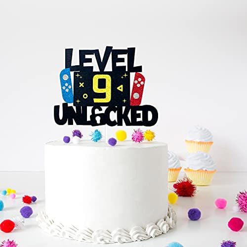 Level 9 Unlocked Video Game Cake Topper - Level 9 Unlocked Awesome 2013 Boy's Birthday Cake Topper - Video Game 9th Birthday Cake Decorations