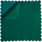 100 Pack Cocktail Napkin 2-Ply Scalloped Edged Dessert Napkins Folded 5 x 5 Inches Disposable Napkins for Dinner Wedding Birthday Party Bridal Anniversary Reception Event (Dark Green)