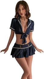 Sexy Policewoman Cosplay Costume outfit for women Perspective Anime Lingerie police adult Dirty Cop officer Uniform Underwear woman Roleplay Skirt Halloween bodysuit set blue