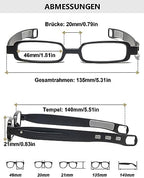 2 Pack Portable Folding Reading Glasses Women Men Slim Mini Pocket Lightweight 360 Degree Readers Eyeglasses
