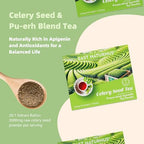 EAST NATURHUS Natural Celery Seed Pu-erh Tea for Joint Health, Digestive Support, Antioxidant Tea Blend, Traditional Chinese Wellness, 30 Servings
