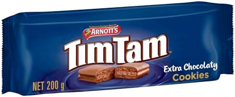 Arnott's Tim Tam Chocolatey Cookies 7 oz (200 Grams), Extra Chocolatey Flavour, Pack of 4, Official Arnott’s Authorized Seller