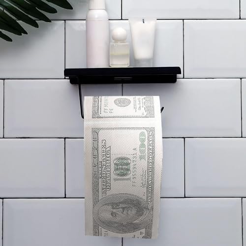 Money Toilet Paper 100 Dollar Bill Printed Gag Gift 2-Ply Funny Toilet Paper Roll, Money Printed Novelty Gift Idea, Pranks & Surprises Bathroom Decor