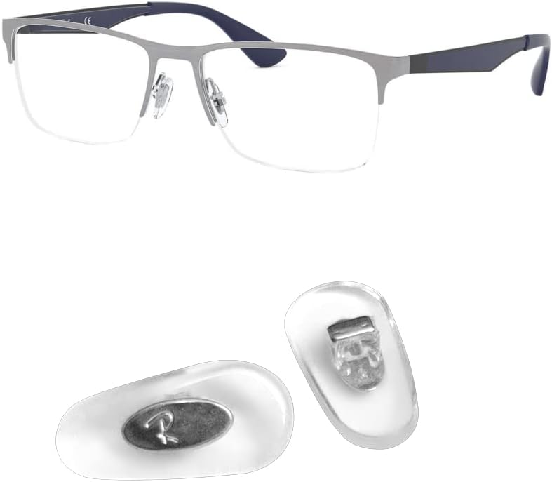 Replacement Nose Pads for Ray Ban RB6335 Push-in Sunglasses Glasses Repair Kits,Bonus Lens Cloth (16mm,Silver)