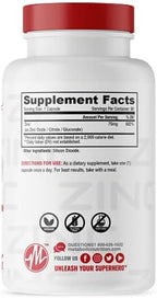 Zinc Supplement by Metabolic Nutrition, 75mg, 90 Zinc Capsules, Supports Immune System Function w/Zinc Oxide