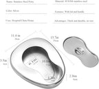 Bedpan Set Stainless Steel Bed Pans for Elderly Females Men Disabled Bed Pan with 3 Absorbent Pads Spill Proof Bedpans for Women Large Heavy Duty Bedpan with Lid