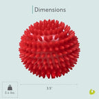 Soft-Spike Massage Ball, Trigger Point Therapy Ball for Muscle Tension Relief, Plantar Fasciitis, Myofascial Release, 9cm, Red