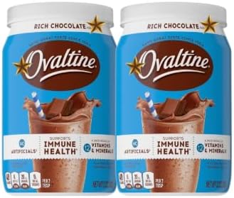 Ovaltines Rich Chocolate Powdered Drink Mix for Milk, Chocolate Malt Flavor with Vitamins & Minerals, 12 Oz x 2 Pack
