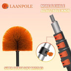 LAANPOLE 20FT Cobweb Duster with Extension Pole, Spider Web Brush for Cleaning Extendable, Professional Ceiling and Corner Dusters for Outdoor Indoor Use
